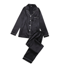 Damen Samt Pyjama mit Kragen und Tasche Einfarbiger Set mit langen Ärmeln und Hosen aus Polyester und Spandex in verschiedenen Farben 14