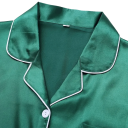 Damen Samt Pyjama mit Kragen und Tasche Einfarbiger Set mit langen Ärmeln und Hosen aus Polyester und Spandex in verschiedenen Farben 4