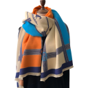 Damen Schal 185 x 65 cm Polyester Schal mit einfachem Muster und fransigen Enden Leichter eleganter modischer Begleiter Stilvoller bequemer 1