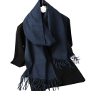 Damen Schal 33x180 cm Einfarbiger weicher Schal mit Fransen Leichter wärmender Accessoire aus Polyester Eleganter Schal für Herbst 44