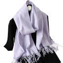 Damen Schal 33x180 cm Einfarbiger weicher Schal mit Fransen Leichter wärmender Accessoire aus Polyester Eleganter Schal für Herbst und Winter 35