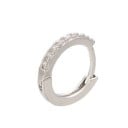 Damen schmale Creolen mit einer Reihe von Zirkonia Einklipsverschluss Modeschmuck Metall Dezenter funkelnder Ohrschmuck für jeden Tag 5