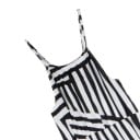Damen schwarz-weiße lange Kleid mit Druck 2