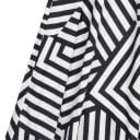 Damen schwarz-weiße lange Kleid mit Druck 4