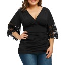 Damen schwarze Bluse in Übergrößen 1