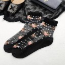 Damen-Seidensocken mit Blumen 7