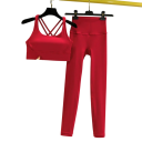 Damen Set Leggings und Sport-BH, einfarbig, Spandex, Nylon 6