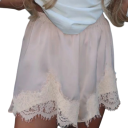 Damen Shorts Hoher Bund Lockere Passform Einfarbig Spitze Baumwolle Polyester Bequeme Sommer Shorts mit Spitzenverzierung 5