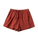 Damen Shorts Mit Kordelzug Lockere Passform Mit Taschen Einfarbig Ausführung Polyester Leichter Stoff Sommerliche bequeme Shorts 8