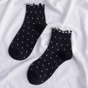 Damen Socken mit Rüschen Baumwolle Spandex 6