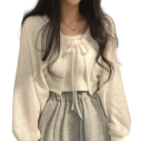Damen Sommer-Kardigan mit langen Ärmeln und Bindeband Einfarbiger leichter Pullover aus Acetat, Polyester und Viskose Elegantes Oberteil 5