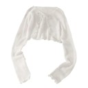 Damen Sommercardigan mit langen Ärmeln und Bindeband Einfarbiger leichter Pullover aus Polyester Elegantes luftiges Top für warme Tage 4