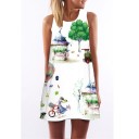 Damen-Sommerkleid mit Aufdruck A740 17