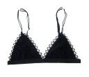Damen Spitzen-BH mit Blumenmuster Dreieckige Cups Dünne verstellbare Träger Baumwolle und Spandex Universelle Größe 4
