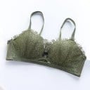 Damen Spitzen-BH mit geformten Cups Spitze mit Fransen Dekorative Schleife Verstellbare Träger Hakenverschluss 1