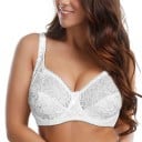 Damen Spitzen-BH mit Schleife Vollspitzen-Körbchen mit Blumenmuster Wellenförmiger Saum Glatter Unterband Polyester und Elasthan 11