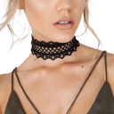 Damen Spitzen Choker mit Verschluss Halskette mit Band Spitzenaccessoire schwarz für den Alltag und festliche Anlässe 3