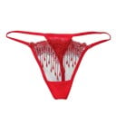 Damen Spitzen G-String Verführerische Unterwäsche mit durchsichtiger Netzstoff und Spitzen-Tropfen Einheitsgröße für Taillenumfang 60 bis 3