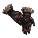 Damen Spitzenhandschuhe kurz mit Raffung aus atmungsaktivem Polyester für festliche und formelle Anlässe 8