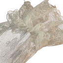 Damen Spitzenhandschuhe kurz mit Raffung aus atmungsaktivem Polyester in Weiß elegante Handschuhe für gesellschaftliche und festliche Anlässe 2