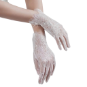 Damen Spitzenhandschuhe kurz mit vollem Finger aus atmungsaktivem Nylon in Weiß elegante Handschuhe für gesellschaftliche Anlässe und formelle 1