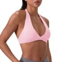 Damen Sport-BH mit Nackenverschluss und überkreuztem Vorderteil sowie tiefem V-Ausschnitt und offenen Rücken für Yoga, Pilates und Fitness 10
