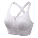 Damen Sport-BH mit Reißverschluss vorne und gekreuzten Trägern auf dem Rücken mit verstellbarem Gurt für Laufen, Fitness und Yoga 10