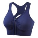 Damen Sport-BH mit Reißverschluss vorne und Y-förmigem Rücken mit Ausschnitt und breiten Trägern mit elastischem Saum für Laufen 9