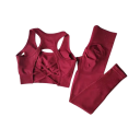 Damen Sportanzug mit Leggings und Sport-BH, einfarbig, Nylon, Spandex, bequem und stylisch für Fitness und Training 12