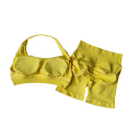 Damen Sportanzug mit Shorts und Sport-BH, einfarbig, Nylon, Spandex, bequem und stylisch für Fitness und Training 15