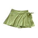 Damen Sportliche Shortsrock Einfarbig Mit Schleife Mit Taschen Nylon Leichter Funktionaler Stoff Rock mit Innenhose 7