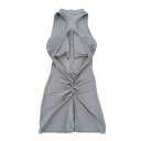 Damen Sportoverall mit Trägern und Shorts Mit Reißverschluss im Ausschnitt Einfarbiger Fitnessoverall aus Nylon und Spandex 9