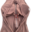 Damen Sportoverall mit Trägern und Shorts Mit Reißverschluss im Ausschnitt Einfarbiger Fitnessoverall aus Nylon und Spandex 7