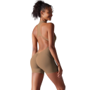 Damen Sportoverall Top und Shorts Mit Reißverschluss im Ausschnitt Offene Rücken Einfarbiger Overall aus Nylon und Spandex 5