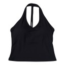 Damen Sporttop mit Kragen, Polstern und V-Ausschnitt, offenen Rücken und zwei Bändern in der Mitte des Rückens für Yoga, Pilates 7