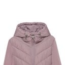Damen Steppjacke mit Kapuze und Reißverschluss, taillierte Passform mit Strickärmeln und seitlichen Einsätzen, Steppung in V-Form 17