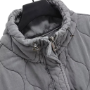 Damen Steppweste mit Stehkragen und Taschen ohne Ärmel Polyester grau mit Kordelzug am unteren Ende für den täglichen Gebrauch 5