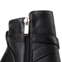 Damen-Stiefeletten mit Schnalle – Schwarz 6