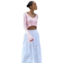 Damen Strick-Kardigan mit V-Ausschnitt Einfarbiger Knopf-Cardigan mit weit geschnittenen Ärmeln Eleganter modischer Pullover Polyester und Baumwolle 23
