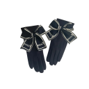Damen Strickhandschuhe mit Schleife universelle Größe Touchscreen Winterhandschuhe aus Polyester und Elasthan elegantes Accessoire 4
