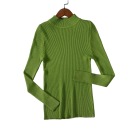 Damen Strickpullover aus Baumwolle und Acryl mit Rundhalsausschnitt Eleganter einfarbiger Pullover mit langen Ärmeln Universalgröße für den täglichen Gebrauch 18