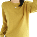 Damen Strickpullover aus Polyester und Acryl mit Rundhalsausschnitt Einfarbiger eleganter Pullover mit langen Ärmeln Universelle Größe für den täglichen Gebrauch 6