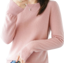 Damen Strickpullover aus Polyester und Acryl mit Rundhalsausschnitt Einfarbiger eleganter Pullover mit langen Ärmeln Universelle Größe für den täglichen Gebrauch 8