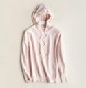 Damen Strickpullover mit Kapuze Sanfter Strick aus Viskose und Wolle Verstellbare Kordel Gerippte Bündchen und Saum Lange Ärmel 8