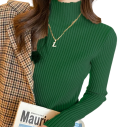 Damen Strickpullover mit Rollkragen aus Baumwolle und Acryl Einfarbiger eleganter Pullover mit langen Ärmeln Universelle Größe für Herbst 8