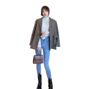 Damen Strickpullover mit Rollkragen aus Baumwolle und Acryl Einfarbiger eleganter Pullover mit langen Ärmeln Universelle Größe für Herbst und Winter 4
