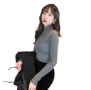 Damen Strickpullover mit Rollkragen aus Baumwolle und Acryl Einfarbiger eleganter Pullover mit langen Ärmeln Universelle Größe für Herbst und Winter 5
