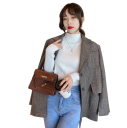 Damen Strickpullover mit Rollkragen aus Baumwolle und Acryl Einfarbiger eleganter Pullover mit langen Ärmeln Universelle Größe für Herbst 16