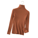 Damen Strickpullover mit Rollkragen aus Baumwolle und Polyester Einfarbiger eleganter Pullover mit langen Ärmeln Universelle Größe für Herbst und Winter 12