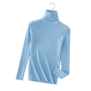 Damen Strickpullover mit Rollkragen aus Baumwolle und Polyester Einfarbiger eleganter Pullover mit langen Ärmeln Universelle Größe für Herbst und Winter 17
